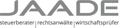 JAADE Logo grau mit Unterzeile Steuerberater Rechtsanwälte Wirtschaftsprüfer